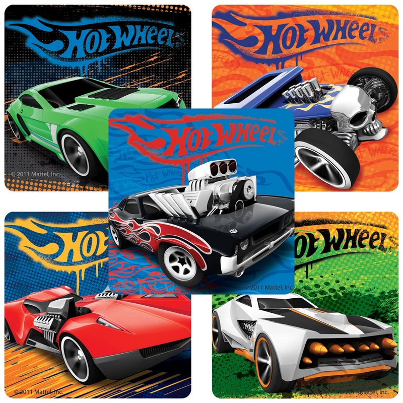 SmileMakers Classic Hot Wheels Stickers - Birthday Party Supplies & Favors - 100 Per Pack - Image 1
